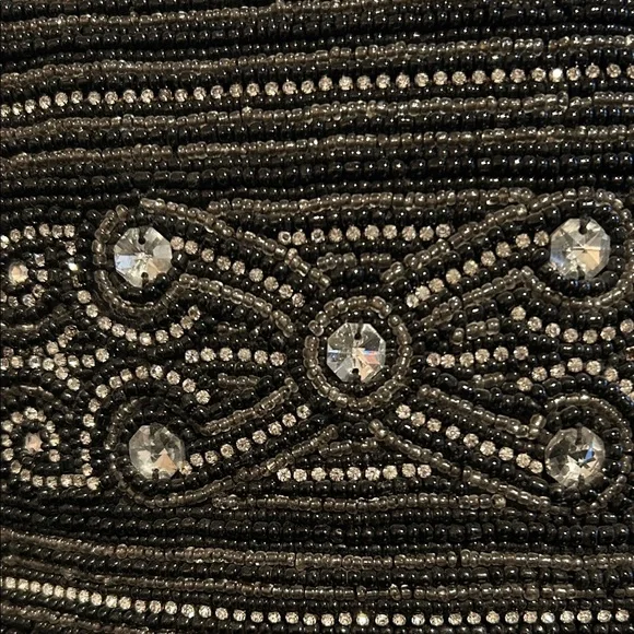 Elegant Black Beaded Clutch - Picture 2 of 10